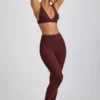 Linnea Petite gerippte Modal-Leggings mit hoher Taille in Espresso