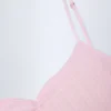 Livia Pointelle Ruched Camisole Crop Top in Babyrosa Livia Pointelle Ruched Camisole Crop Top in Babyrosa