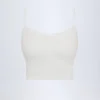 Livia Pointelle Ruched Camisole Crop Top in Weiß Livia Pointelle Ruched Camisole Crop Top in Weiß