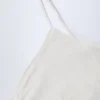 Livia Pointelle Ruched Camisole Crop Top in Weiß Livia Pointelle Ruched Camisole Crop Top in Weiß