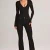 Lone Denim Mid-Rise Flared Jeans in Schwarz Lone Denim Mid-Rise Flared Jeans in Schwarz