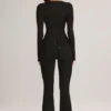 Lone Denim Mid-Rise Flared Jeans in Schwarz Lone Denim Mid-Rise Flared Jeans in Schwarz