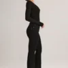 Lone Denim Mid-Rise Flared Jeans in Schwarz Lone Denim Mid-Rise Flared Jeans in Schwarz