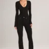 Lone Denim Mid-Rise Flared Jeans in Schwarz Lone Denim Mid-Rise Flared Jeans in Schwarz