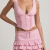 Lorena Minirock mit Lagen und Rüschen in Soft Pink Lorena Minirock mit Lagen und Rüschen in Soft Pink
