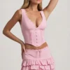 Lorena Minirock mit Lagen und Rüschen in Soft Pink Lorena Minirock mit Lagen und Rüschen in Soft Pink