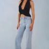 Lorielle Mid-Rise Straight-Leg Jeans aus hellem Denim Lorielle Mid-Rise Straight-Leg Jeans aus hellem Denim