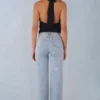 Lorielle Mid-Rise Straight-Leg Jeans aus hellem Denim Lorielle Mid-Rise Straight-Leg Jeans aus hellem Denim