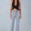 Lorielle Mid-Rise Straight-Leg Jeans aus hellem Denim Lorielle Mid-Rise Straight-Leg Jeans aus hellem Denim
