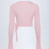 Lou Pointelle Wickel-Crop-Oberteil in Babyrosa Lou Pointelle Wickel-Crop-Oberteil in Babyrosa