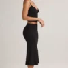 Luella Modal-Rock mit Rüschen, mittlerer Bund und Midaxi-Länge in Schwarz Luella Modal-Rock mit Rüschen, mittlerer Bund und Midaxi-Länge in Schwarz