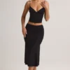 Luella Modal-Rock mit Rüschen, mittlerer Bund und Midaxi-Länge in Schwarz Luella Modal-Rock mit Rüschen, mittlerer Bund und Midaxi-Länge in Schwarz