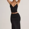 Luella Modal-Rock mit Rüschen, mittlerer Bund und Midaxi-Länge in Schwarz Luella Modal-Rock mit Rüschen, mittlerer Bund und Midaxi-Länge in Schwarz