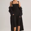 Luma Modal-Bodycon-Capri-Jumpsuit mit quadratischem Ausschnitt in Schwarz Luma Modal-Bodycon-Capri-Jumpsuit mit quadratischem Ausschnitt in Schwarz