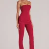Lumi Mid-Rise Fitted Trousers in Cherry Red Lumi Mid-Rise Fitted Trousers in Cherry Red
