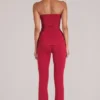 Lumi Mid-Rise Fitted Trousers in Cherry Red Lumi Mid-Rise Fitted Trousers in Cherry Red