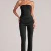 Lumi Mid-Rise Fitted Trousers in Schwarz Lumi Mid-Rise Fitted Trousers in Schwarz