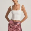 Lunara Minirock mit Paillettenverzierung in Rosa Lunara Minirock mit Paillettenverzierung in Rosa