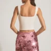 Lunara Minirock mit Paillettenverzierung in Rosa Lunara Minirock mit Paillettenverzierung in Rosa