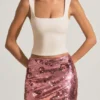 Lunara Minirock mit Paillettenverzierung in Rosa Lunara Minirock mit Paillettenverzierung in Rosa