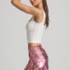 Lunara Minirock mit Paillettenverzierung in Rosa Lunara Minirock mit Paillettenverzierung in Rosa