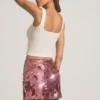 Lunara Minirock mit Paillettenverzierung in Rosa Lunara Minirock mit Paillettenverzierung in Rosa