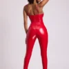 Lynx Vinyl-Catsuit mit tiefem Ausschnitt in Feuerrot Lynx Vinyl-Catsuit mit tiefem Ausschnitt in Feuerrot