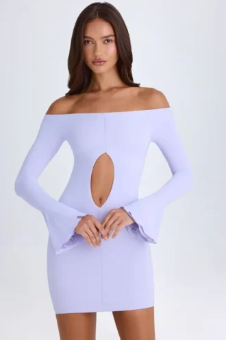 Madelina Off-Shoulder-Minikleid mit Cut-outs in zartem Lila