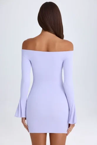 Madelina Off-Shoulder-Minikleid mit Cut-outs in zartem Lila