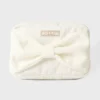 Make-up-Tasche aus Cord mit Schleife in Elfenbein Make-up-Tasche aus Cord mit Schleife in Elfenbein