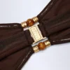 Manava Bandeau-Bikinioberteil mit Perlenverzierung in Dark Chocolate