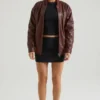 Maple Kunstlederjacke in Braun Maple Kunstlederjacke in Braun