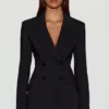 Marika Strukturierter Zweireiher-Blazer in Schwarz Marika Strukturierter Zweireiher-Blazer in Schwarz