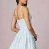 Marissa A-Linien-Minikleid mit Schleifendetail in puderblauen Streifen