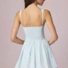 Marissa A-Linien-Minikleid mit Schleifendetail in puderblauen Streifen