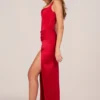 Marleigh Korsett-Maxikleid mit hohem Beinschlitz in Rosarot Marleigh Korsett-Maxikleid mit hohem Beinschlitz in Rosarot