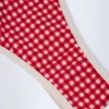 Masia Cheeky-Bikini-Unterteile mit doppelten Trägern in rotem Gingham