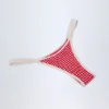 Masia Cheeky-Bikini-Unterteile mit doppelten Trägern in rotem Gingham