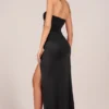 Matilde Bandeau-Maxikleid mit Drapierung bis zur Oberschenkelhöhe in Schwarz