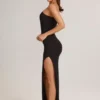 Maude Modal Asymmetrisches Maxikleid mit Rüschen in Schwarz Maude Modal Asymmetrisches Maxikleid mit Rüschen in Schwarz