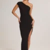 Maude Modal Asymmetrisches Maxikleid mit Rüschen in Schwarz Maude Modal Asymmetrisches Maxikleid mit Rüschen in Schwarz
