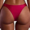 Maui Cheeky-Bikini-Unterteile mit breiten Trägern und Perlenverzierung in Himbeerrosa