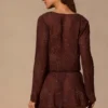 Meilani Langarm-Minikleid in Espressobraun