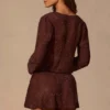 Meilani Langarm-Minikleid in Espressobraun