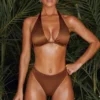 Mele Plunge Micro-Bikinioberteil in Braun Mele Plunge Micro-Bikinioberteil in Braun