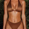 Mele Plunge Micro-Bikinioberteil in Braun Mele Plunge Micro-Bikinioberteil in Braun