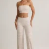 Melida Modal-Hose mit Umschlag und weitem Bein in rosa-gelben Streifen Melida Modal-Hose mit Umschlag und weitem Bein in rosa-gelben Streifen