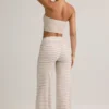 Melida Modal-Hose mit Umschlag und weitem Bein in rosa-gelben Streifen Melida Modal-Hose mit Umschlag und weitem Bein in rosa-gelben Streifen