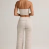 Melida Modal-Hose mit Umschlag und weitem Bein in rosa-gelben Streifen Melida Modal-Hose mit Umschlag und weitem Bein in rosa-gelben Streifen