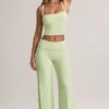 Melida Modal-Hose mit Umschlag und weitem Bein in Salbeigrün Melida Modal-Hose mit Umschlag und weitem Bein in Salbeigrün